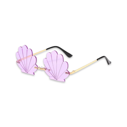 Sunglasses - Mermaid Shell shaped colour therapy glasses, Lilac
