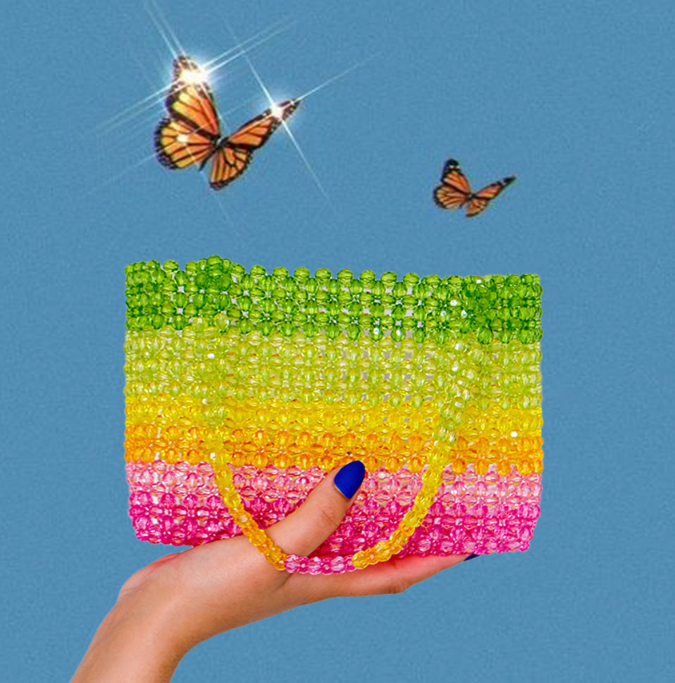 Summer Day Bead Bag | Colourful Beaded Festival Bag