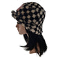 Handmade chequered black and white furry bucket hat - Well behaved women