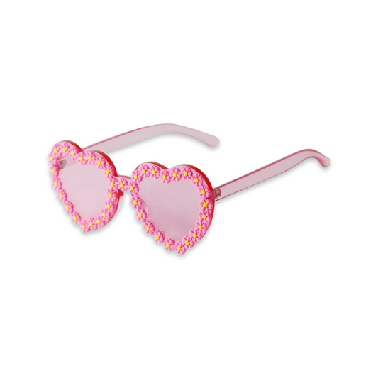 Sunglasses - Heart shaped daisy colour therapy glasses, Pink