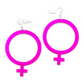 Earrings - Female symbol neon pink drops