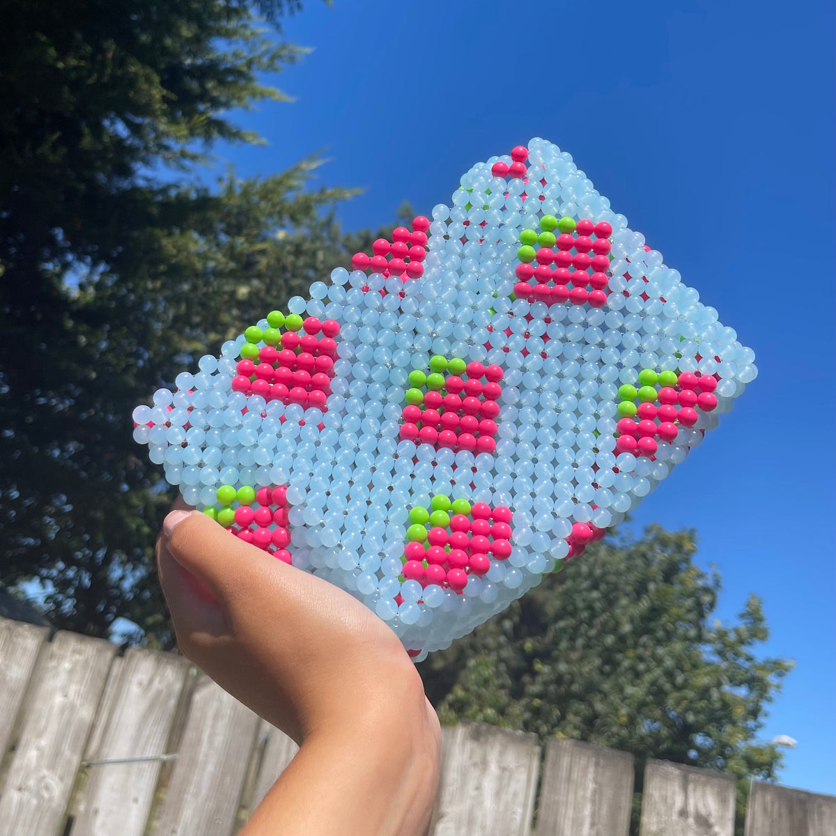 Blue Strawberry Shortcake Bead Bag | Blue Strawberry Bag