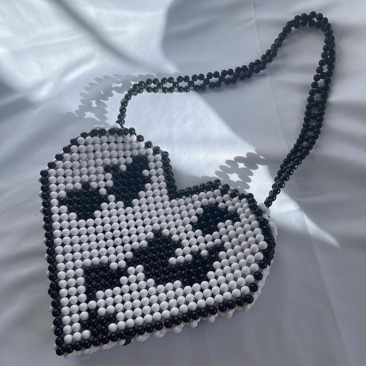 Cow Print Heart Bead Bag | Cow Print Statement Bag