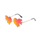 Sunglasses - Heart flames shaped glasses, Two Tone Red and Orange