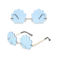 Sunglasses - Mermaid Shell shaped colour therapy glasses, Blue