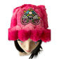 Handmade bright pink tie dye furry bucket hat - Psychedelic
