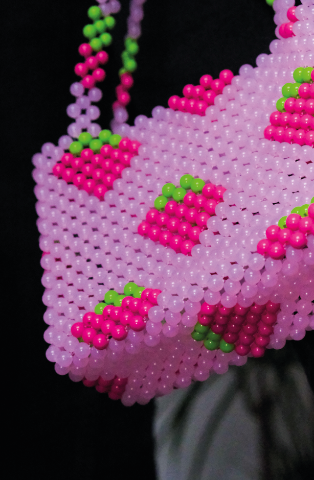 Strawberry Shortcake Bead Bag | Pink Strawberry Bag