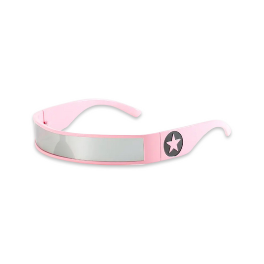 Sunglasses - Futuristic star shield, Pink