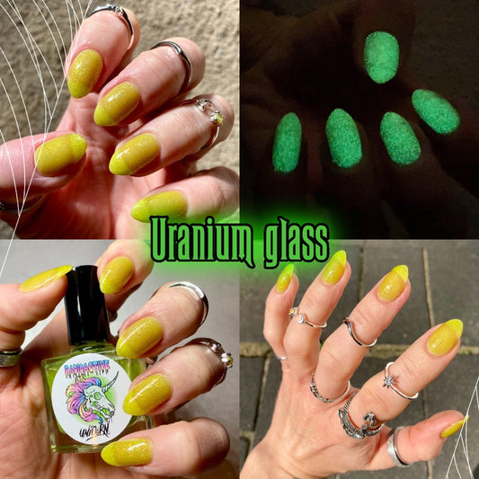 Radioactive Unicorn Uranium Glass Glow-In-The-Dark Nail Polish