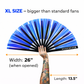 Blue iridescent festival fan UK holographic rave fan Size