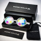 Wonkiwear kaleidoscope glasses set with box, case and cleaning cloth