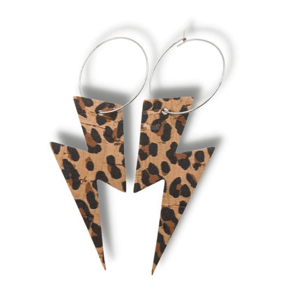 Leopard Print Lightning Bolt Earrings | Statement Jewellery