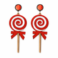 Lollipop earrings UK cute candy statement earrings red swirl