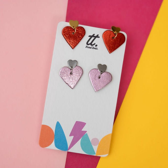 Lovestruck Leigh Red Mini Heart Stud Earrings | Heart Jewellery