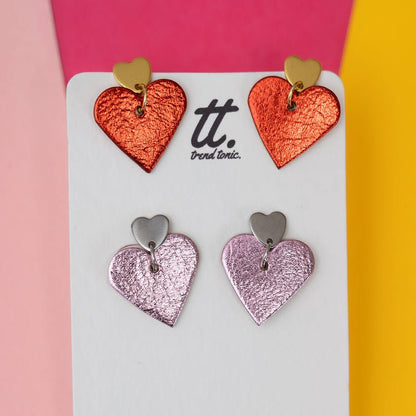 Lovestruck Leigh Red Mini Heart Stud Earrings | Heart Jewellery