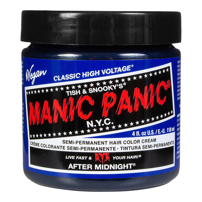 Manic Panic After Midnight deep blue semi-permanent hair dye, Classic High Voltage 118ml vegan formula
