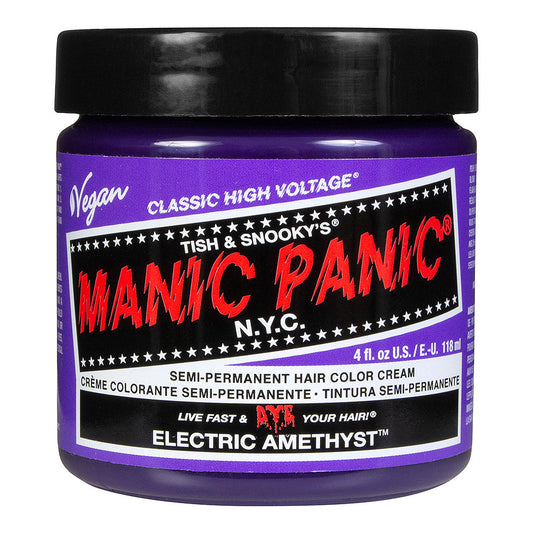 Manic Panic Electric Amethyst Classic High Voltage purple semi-permanent hair dye with vibrant violet colour swatch