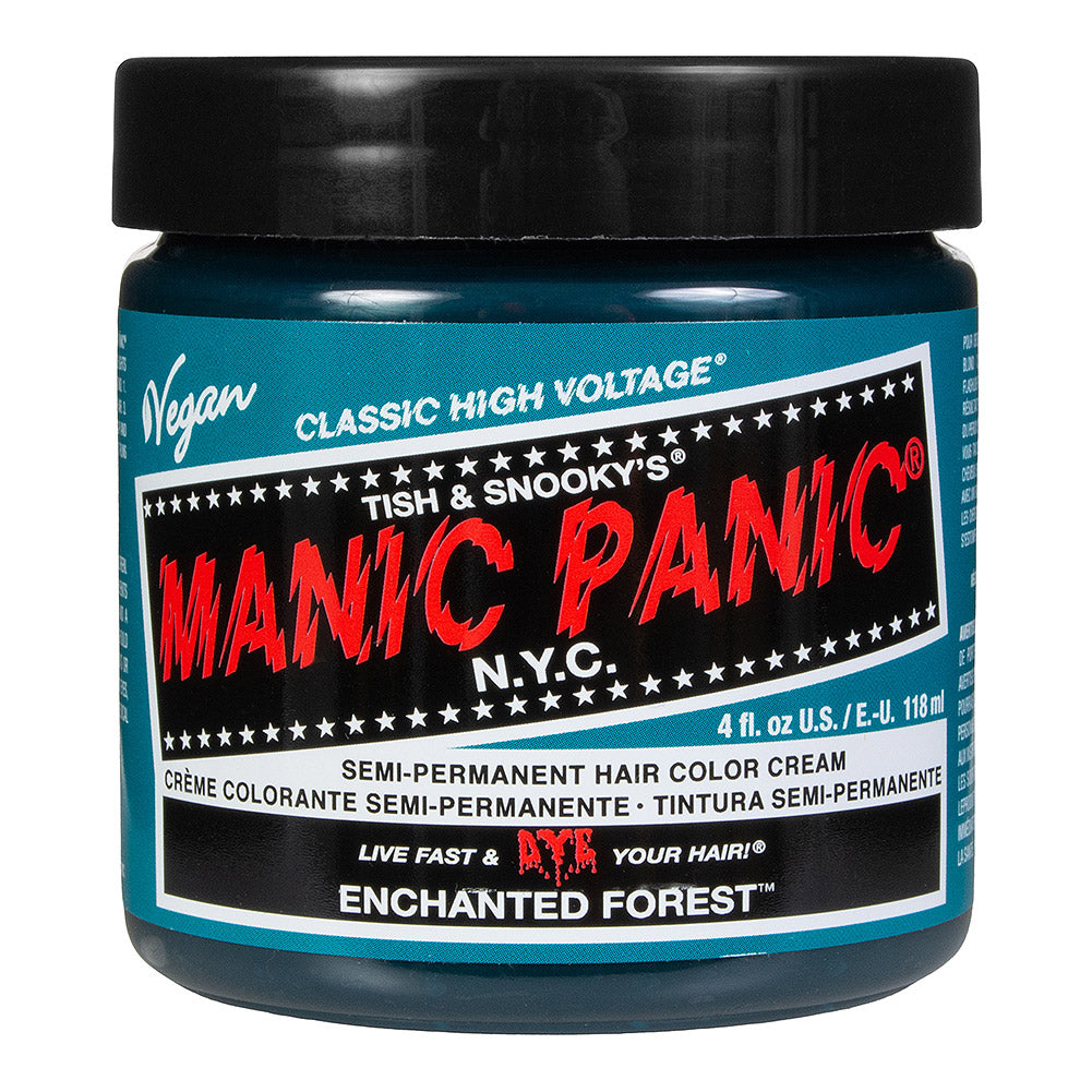 Manic Panic Enchanted Forest deep teal green semi-permanent hair dye, Classic High Voltage 118ml vegan formula