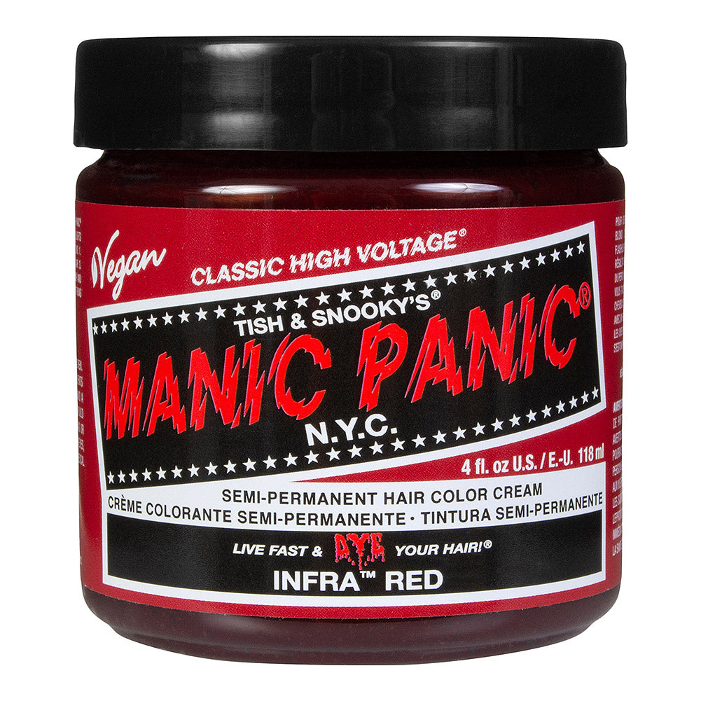 Manic Panic Infra Red Classic High Voltage deep mahogany red semi-permanent hair dye with rich red colour swatch