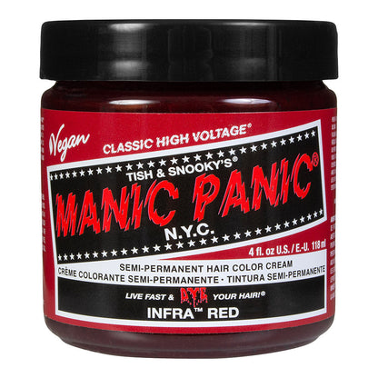 Manic Panic Infra Red Classic High Voltage deep mahogany red semi-permanent hair dye with rich red colour swatch