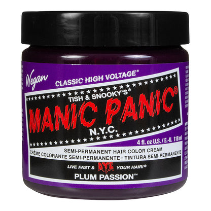 Manic Panic Plum Passion deep purple semi-permanent hair dye, Classic High Voltage 118ml vegan formula