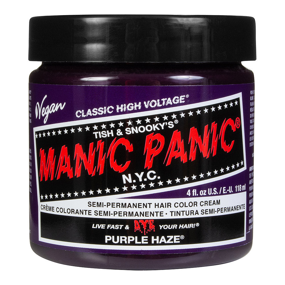Manic Panic Purple Haze vibrant deep purple semi-permanent hair dye, Classic High Voltage 118ml vegan formula