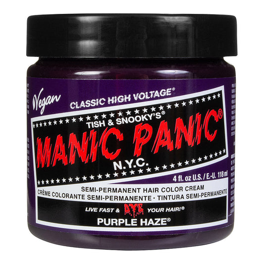 Manic Panic Purple Haze vibrant deep purple semi-permanent hair dye, Classic High Voltage 118ml vegan formula
