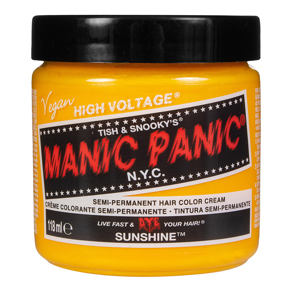 Manic Panic Sunshine warm yellow semi-permanent hair dye, Classic High Voltage 118ml vegan formula