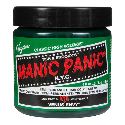 Manic Panic Venus Envy Classic High Voltage deep dark green semi-permanent hair dye with green colour swatch