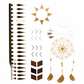 Mantra temporary tattoos metallic gold and black for spiritual festival face and body art