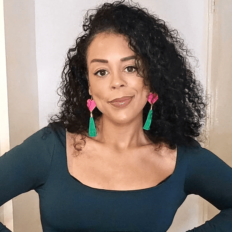 Neon Pink Heart & Green Tassel Earrings | Statement Jewellery