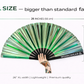 Pixie Dust XL rave fan size 26 inches open green holographic festival fan dimensions