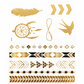 Presence temporary tattoos metallic gold silver and black for minimal festival face and body art