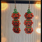 Beaded Earrings - Handmade Halloween Pumpkin Stack