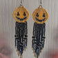 Beaded Earrings - Handmade Halloween Long Pumpkin