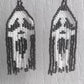 Beaded Earrings - Handmade Halloween Ghost Face