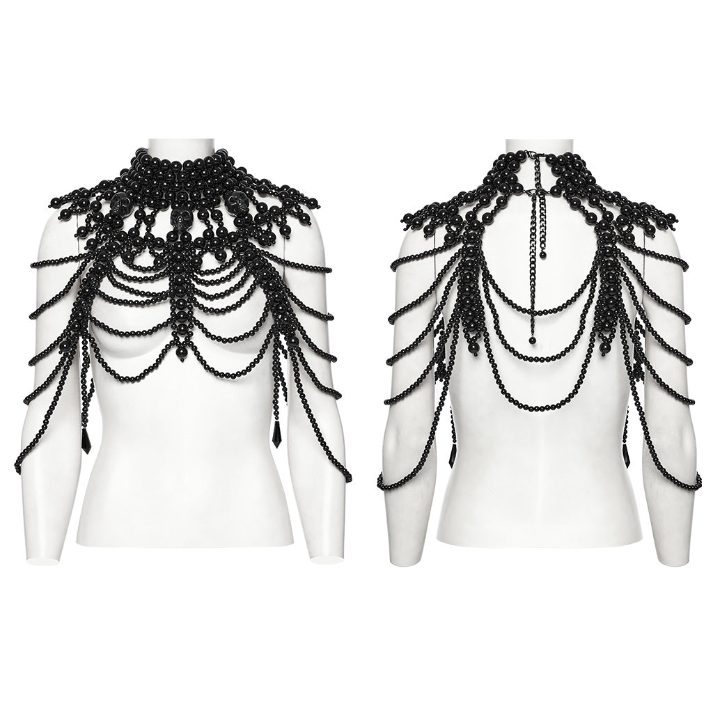 Black Beaded Rave Body Harness | Punk Rave