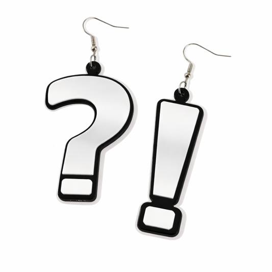 Question mark earrings UK statement drop festival earrings