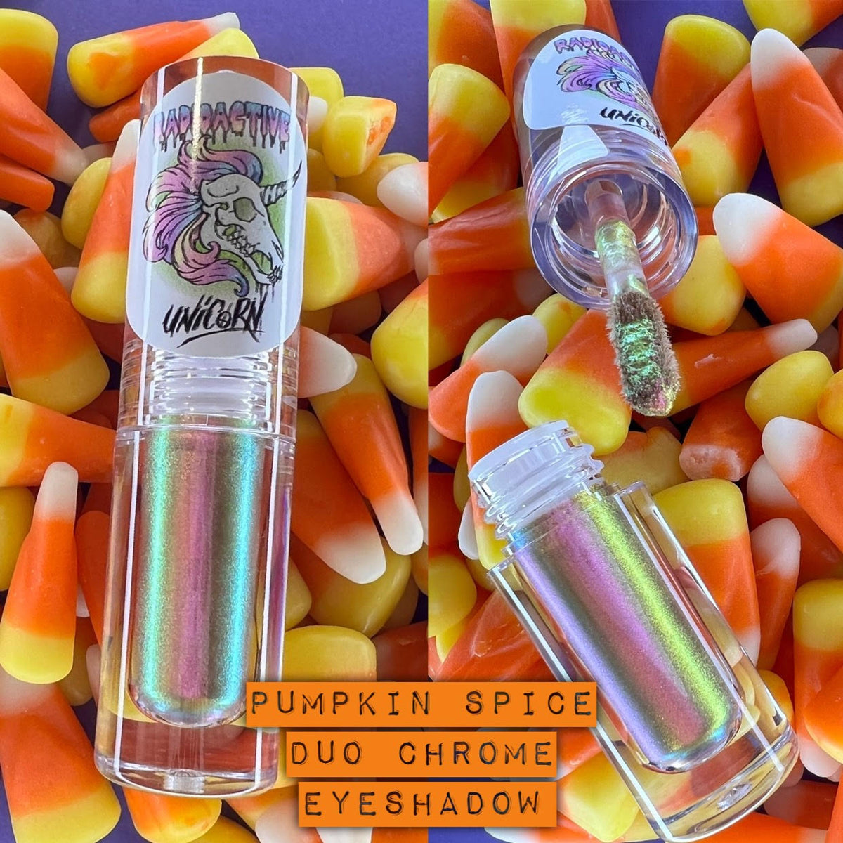 Radioactive Unicorn Pumpkin Spice Duochrome Liquid Eyeshadow & Lip Colour