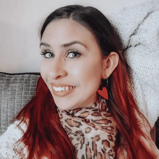 Red Cork Heart Hoop Earrings | Statement Heart Jewellery