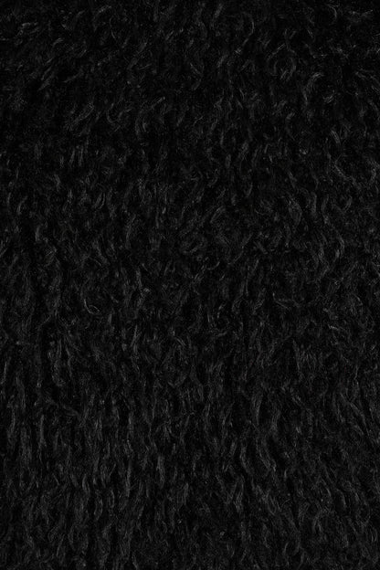 Black Shaggy Faux Fur Rave Jacket | Banned Apparel