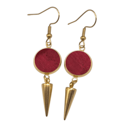 Spiked Leopard Cork Earrings | Statement Jewellery
