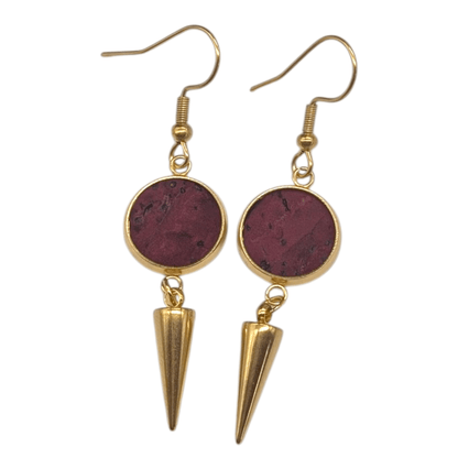 Spiked Leopard Cork Earrings | Statement Jewellery