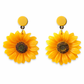 Sunflower drop earrings yellow floral festival jewellery
