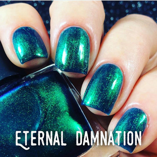 Radioactive Unicorn Eternal Damnation Teal Shimmer Nail Polish