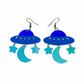 UFO earrings UK moon and star space statement earrings