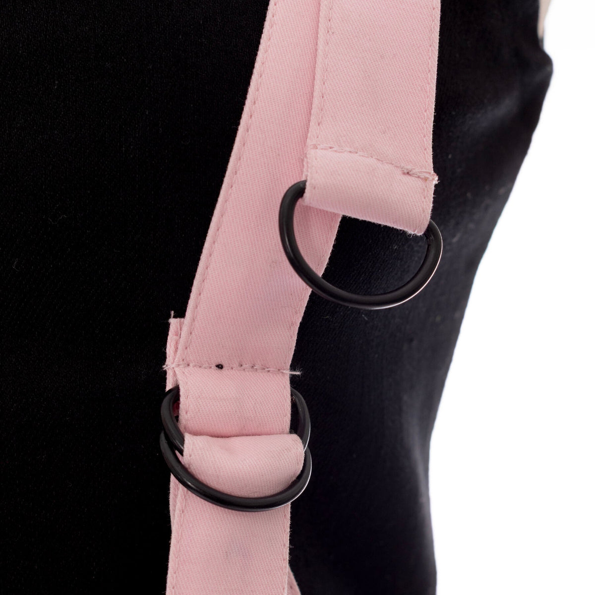 Black & Pink Harness Rave Crop Top | Chemical Black