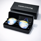 Wayfarer kaleidoscope glasses premium set with hard case and prism lenses for festivals and raves