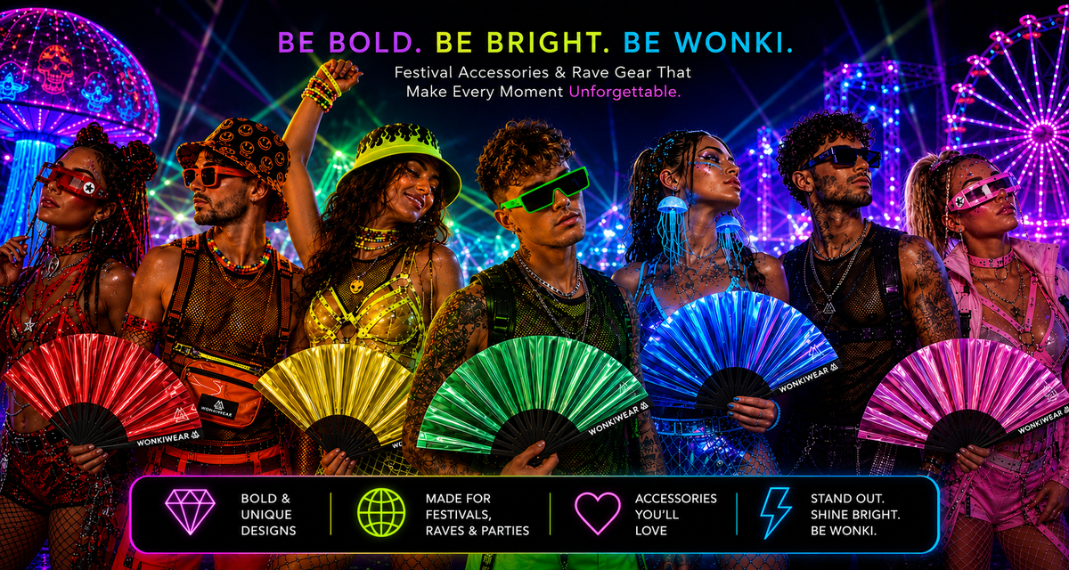 Commons Rave Accessories Hand Fans & Rave Accessories for Music Festivals & Pride LGBTQ Drag UK ...