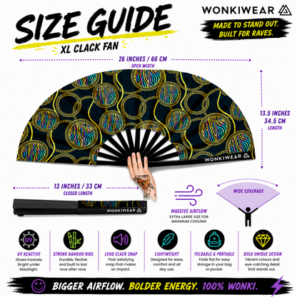 XL luxury rave fan dimensions and airflow coverage size guide